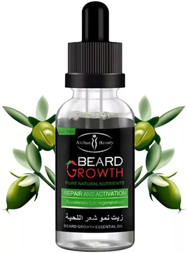 Kit barba fuerte 💪 Sérum para el crecimiento de barba + REGALO (Champú y Balm hidratante)