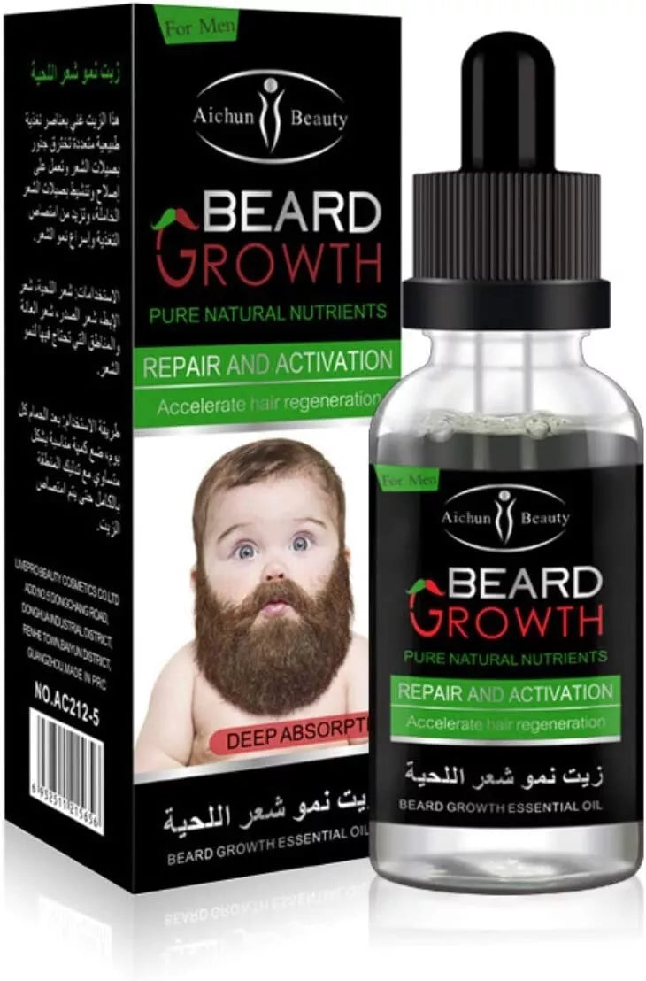 Kit barba fuerte 💪 Sérum para el crecimiento de barba + REGALO (Champú y Balm hidratante)