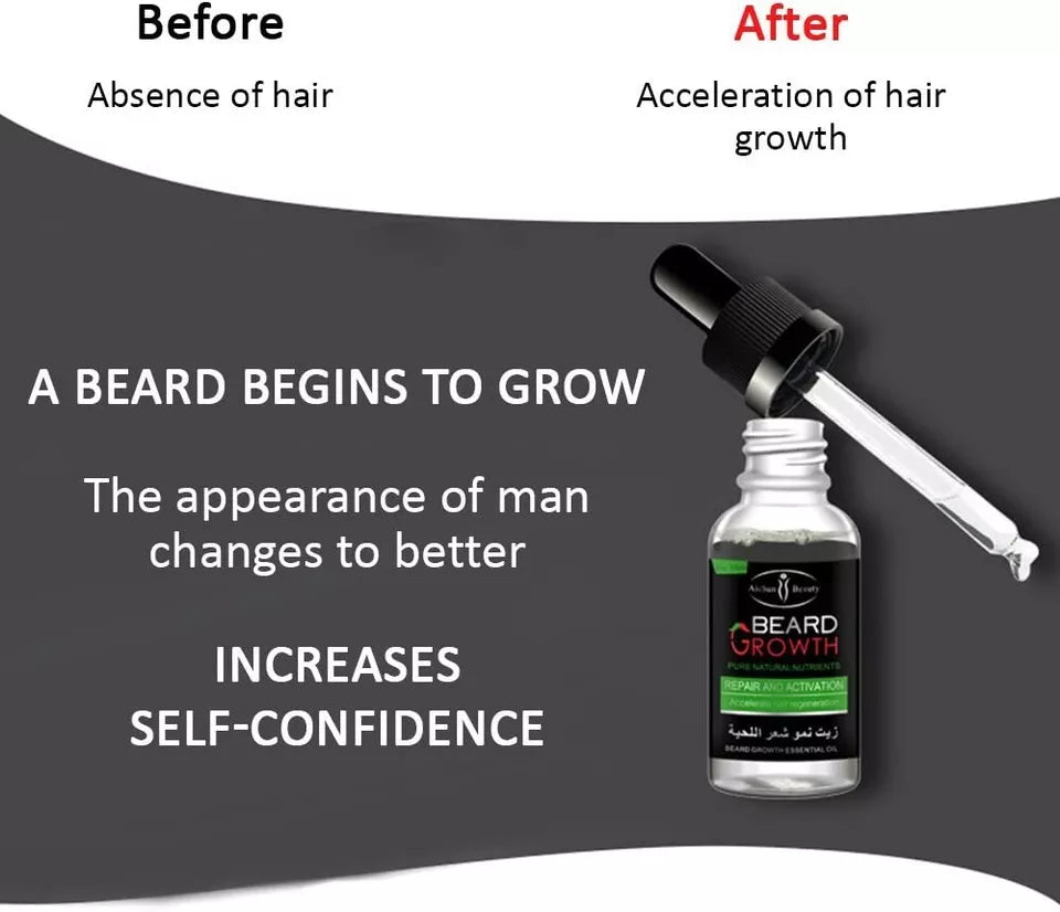 Kit barba fuerte 💪 Sérum para el crecimiento de barba + REGALO (Champú y Balm hidratante)