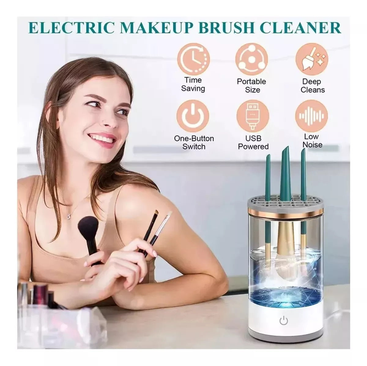 ❤️ Limpiador Eléctrico para Brochas de Maquillaje ❤️