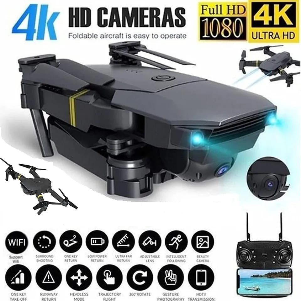 DRONE ULTRA PRO 4K 500 PROFESSIONAL con Sistema GPS, Camara 4k Ultra HD: la más alta resolución y calidad, alcance 500m